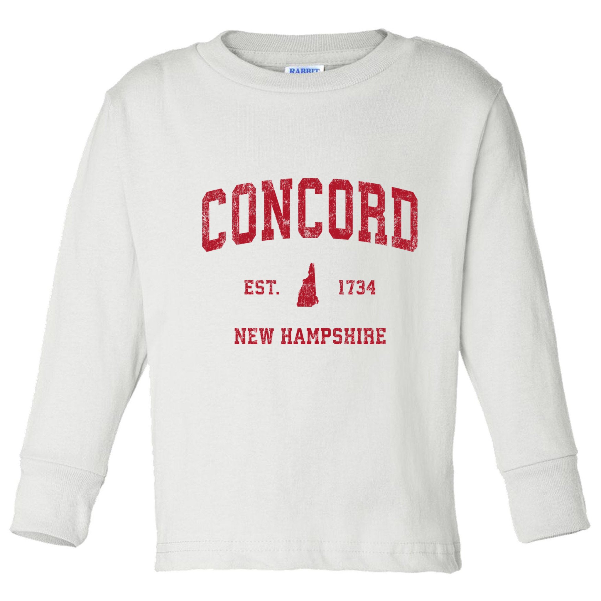 Concord New Hampshire Nh Vintage Sports Toddler Long Sleeve Shirt