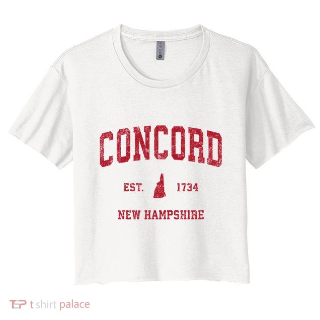 Concord New Hampshire Nh Vintage Sports Crop Top