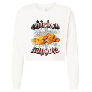 Chicken Nuggets Heavy Metal Hardcore Music Cropped Pullover Crew