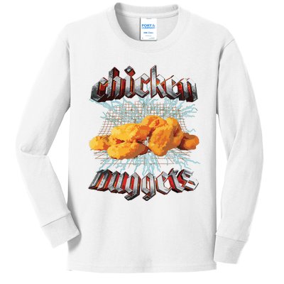 Chicken Nuggets Heavy Metal Hardcore Music Kids Long Sleeve Shirt