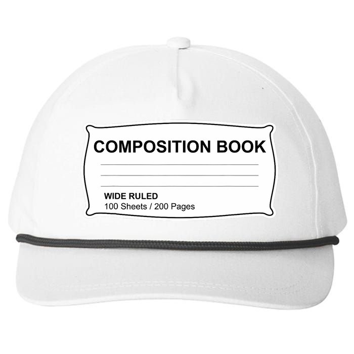 Composition Notebook Halloween Costume Couples Fancy Dress Snapback Five-Panel Rope Hat