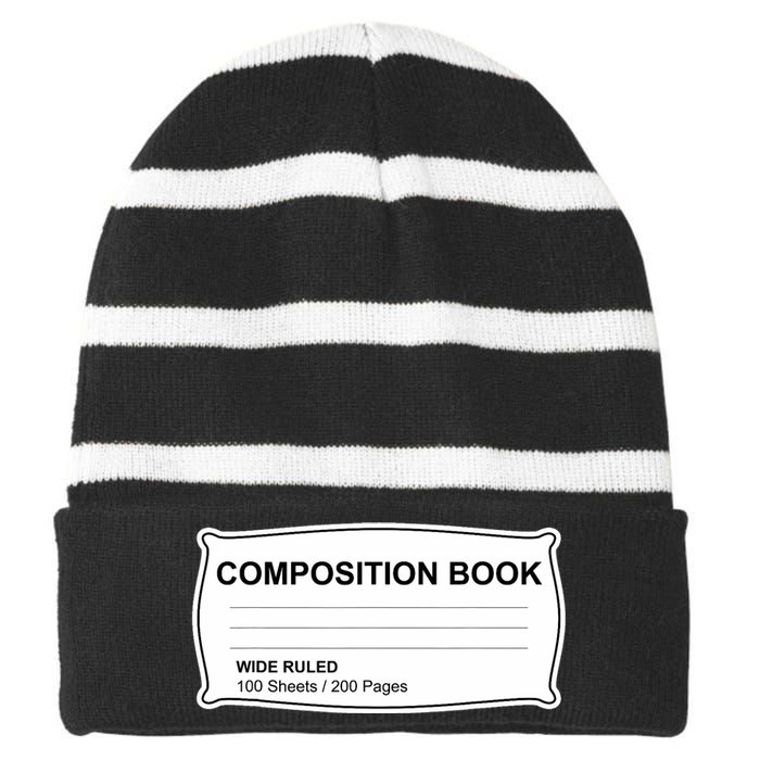 Composition Notebook Halloween Costume Couples Fancy Dress Striped Beanie with Solid Band