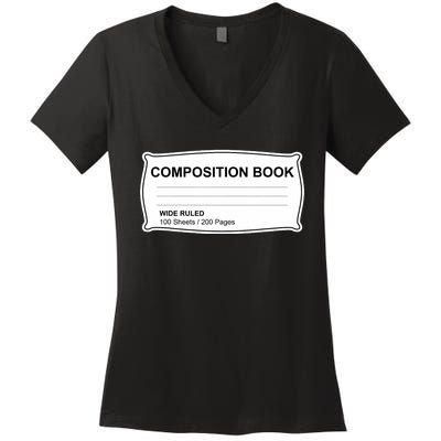 Composition Notebook Halloween Costume Couples Fancy Dress Women's V-Neck T-Shirt