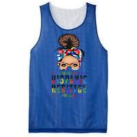 Celebrate National Hispanic Heritage Month Messy Bun Gift Mesh Reversible Basketball Jersey Tank