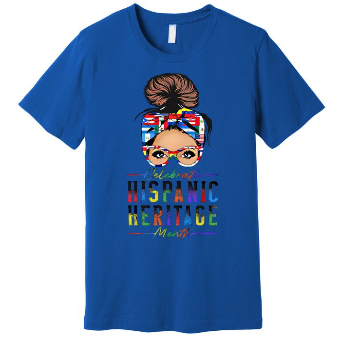 Celebrate National Hispanic Heritage Month Messy Bun Gift Premium T-Shirt