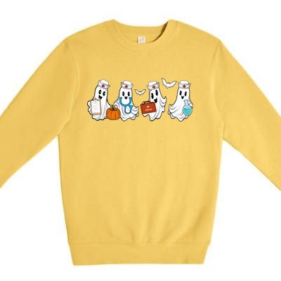 Cute Nurse Halloween Ghost Premium Crewneck Sweatshirt