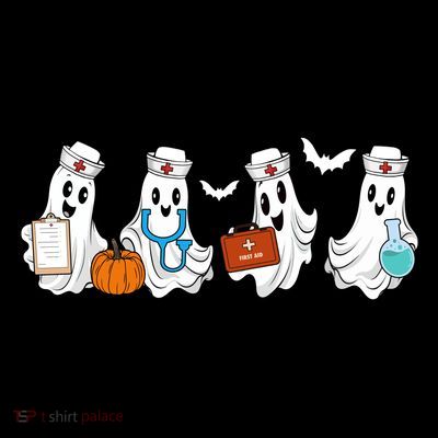 Cute Nurse Halloween Ghost T-Shirt