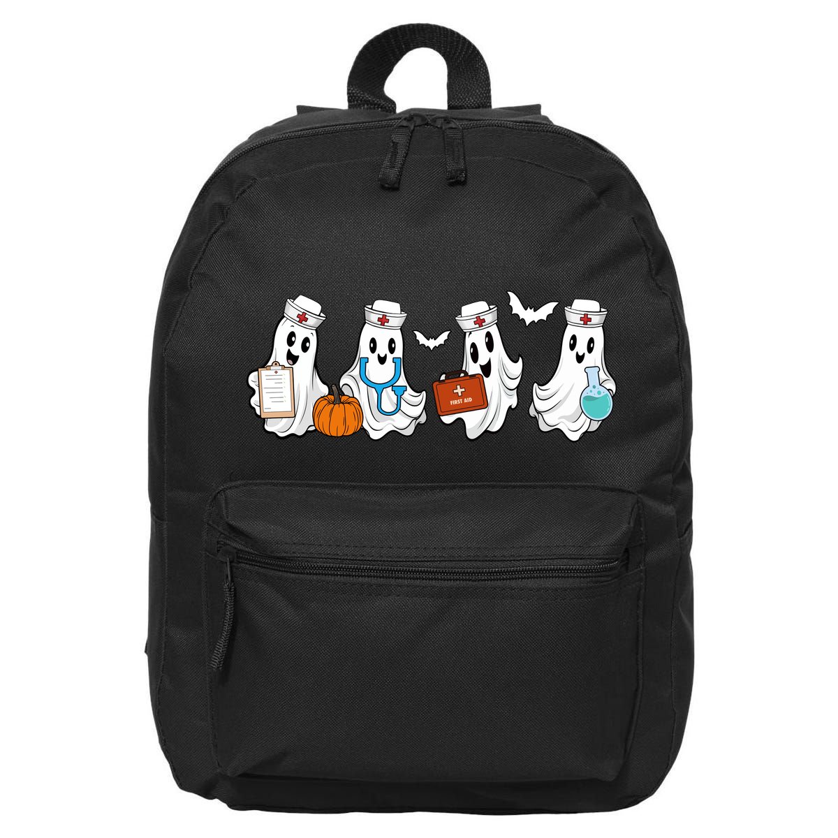Cute Nurse Halloween Ghost 16 in Basic Backpack