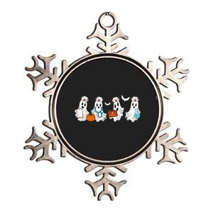 Cute Nurse Halloween Ghost Metallic Star Ornament