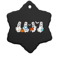 Cute Nurse Halloween Ghost Ceramic Star Ornament