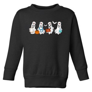 Cute Nurse Halloween Ghost Toddler Sweatshirt