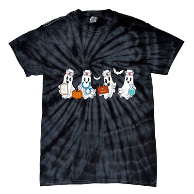 Cute Nurse Halloween Ghost Tie-Dye T-Shirt