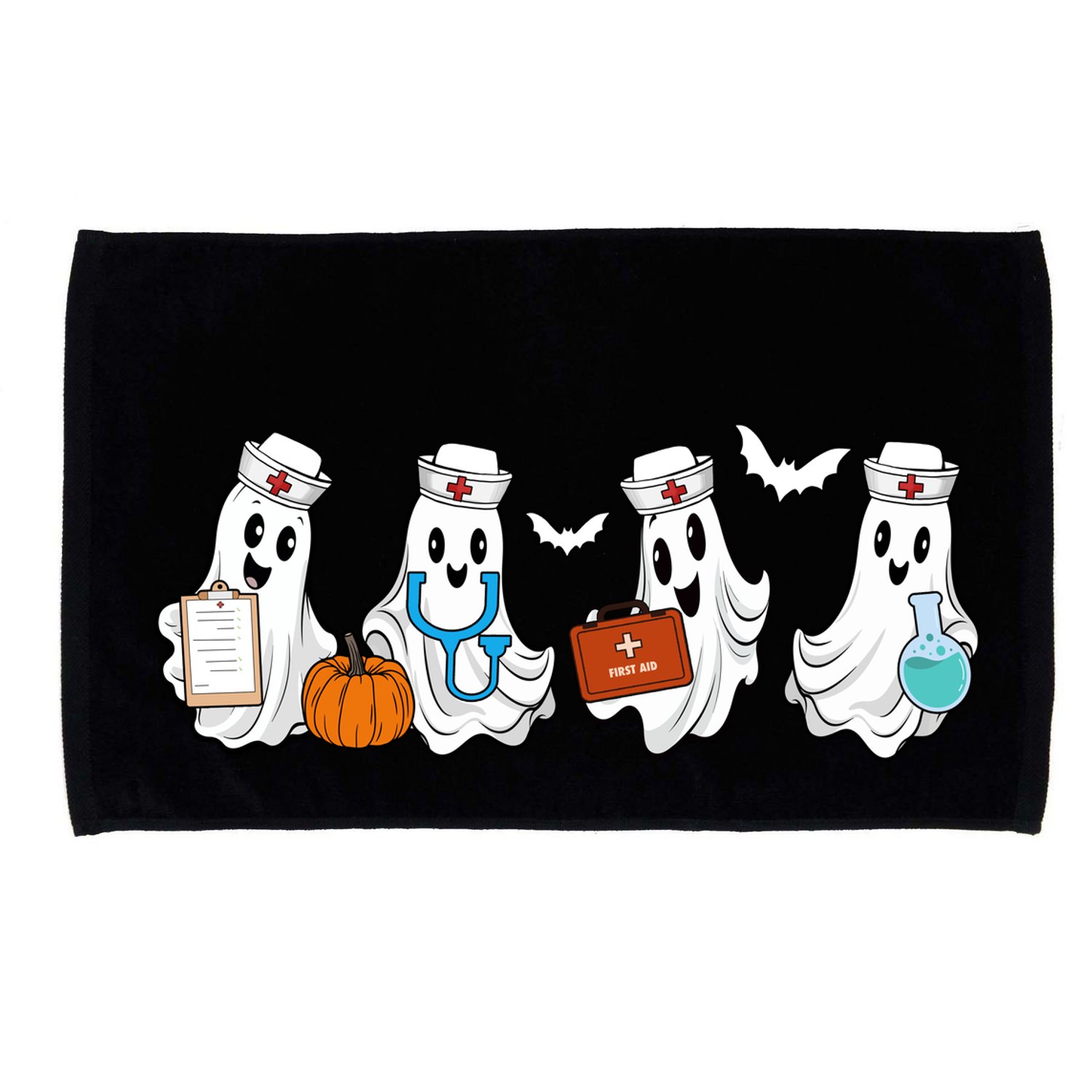 Cute Nurse Halloween Ghost Microfiber Hand Towel