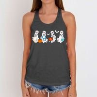 Cute Nurse Halloween Ghost Women's Knotted Racerback Tank