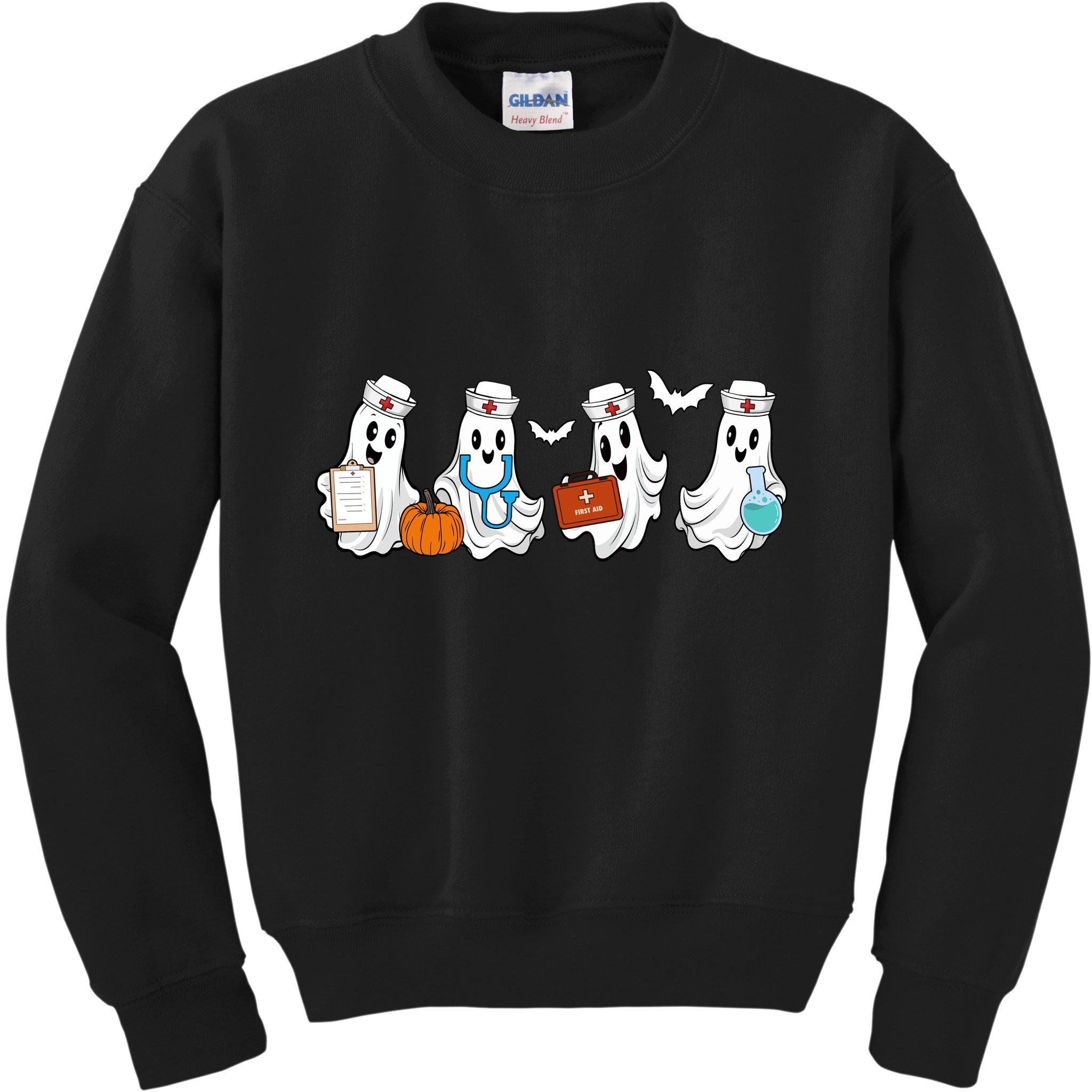 Cute Nurse Halloween Ghost Kids Sweatshirt