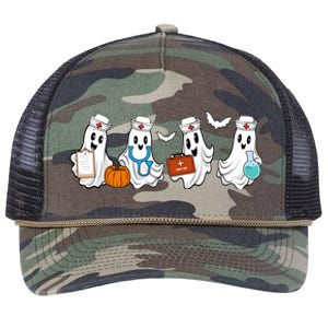 Cute Nurse Halloween Ghost Retro Rope Trucker Hat Cap