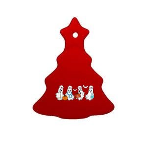 Cute Nurse Halloween Ghost Ceramic Tree Ornament