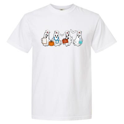 Cute Nurse Halloween Ghost Garment-Dyed Heavyweight T-Shirt