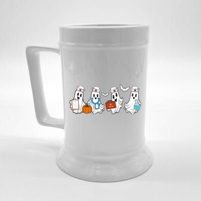 Cute Nurse Halloween Ghost Beer Stein