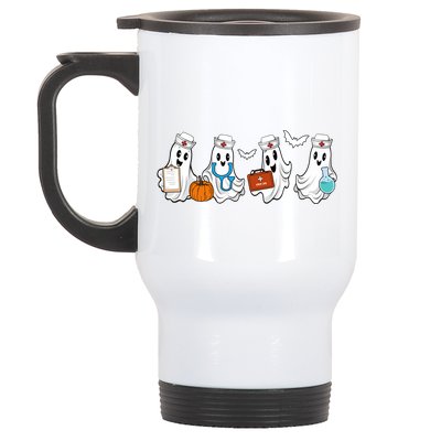 Cute Nurse Halloween Ghost Stainless Steel Travel Mug