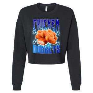 Chicken Nuggets Heavy Metal Funny Chicken Nuggets Lover Cropped Pullover Crew