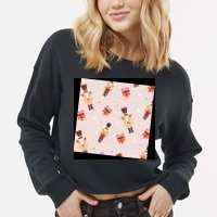 Christmas Nutcracker Holiday Cropped Pullover Crew