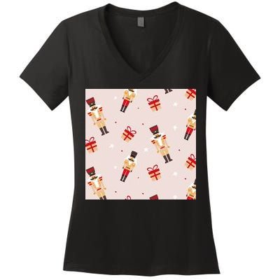 Christmas Nutcracker Holiday Women's V-Neck T-Shirt