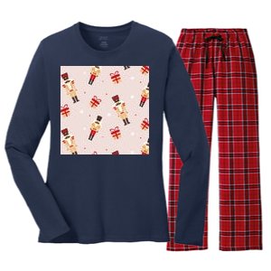 Christmas Nutcracker Holiday Women's Long Sleeve Flannel Pajama Set 