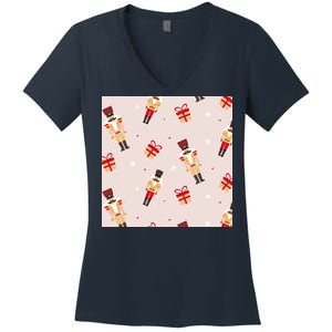 Christmas Nutcracker Holiday Women's V-Neck T-Shirt