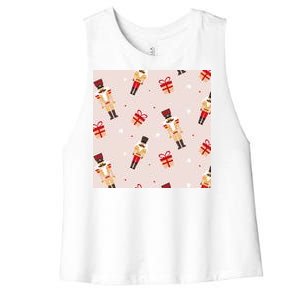 Christmas Nutcracker Holiday Women's Racerback Cropped Tank