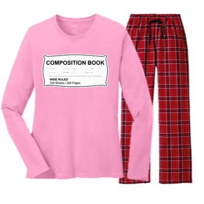 Composition Notebook Halloween Costume Couples Fancy Dress Women's Long Sleeve Flannel Pajama Set 