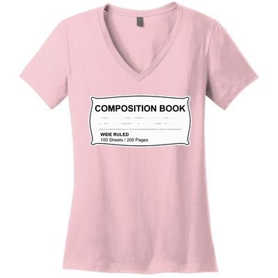 Composition Notebook Halloween Costume Couples Fancy Dress Women's V-Neck T-Shirt