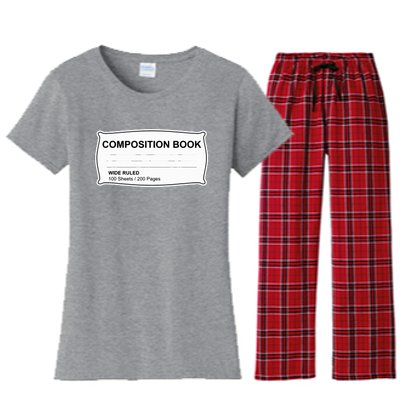 Composition Notebook Halloween Costume Couples Fancy Dress Women's Flannel Pajama Set