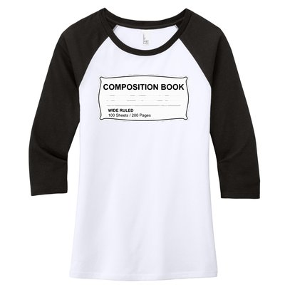 Composition Notebook Halloween Costume Couples Fancy Dress Women's Tri-Blend 3/4-Sleeve Raglan Shirt