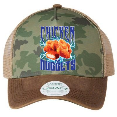 Chicken Nuggets Heavy Metal Funny Chicken Nuggets Lover Legacy Tie Dye Trucker Hat