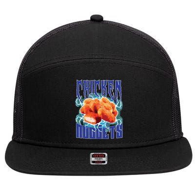 Chicken Nuggets Heavy Metal Funny Chicken Nuggets Lover 7 Panel Mesh Trucker Snapback Hat