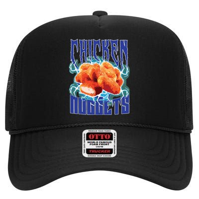 Chicken Nuggets Heavy Metal Funny Chicken Nuggets Lover High Crown Mesh Back Trucker Hat