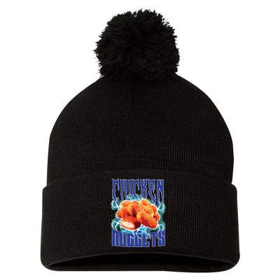 Chicken Nuggets Heavy Metal Funny Chicken Nuggets Lover Pom Pom 12in Knit Beanie