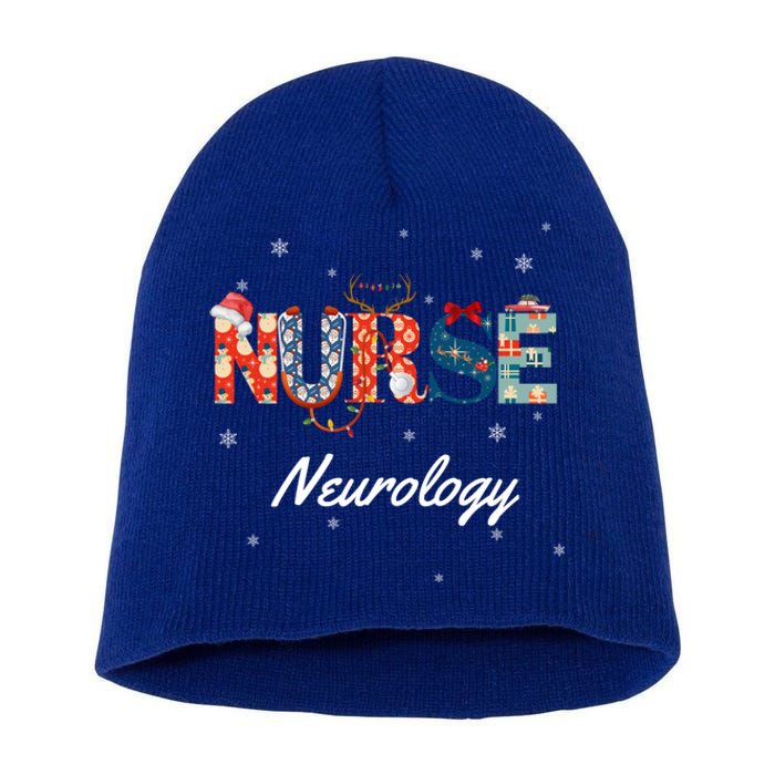 Christmas Nurse Holiday Scrubs Neurology Neuro Gift Short Acrylic Beanie