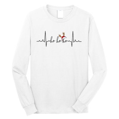 Christmas Nurse Heartbeat Nursing Health Care Long Sleeve Shirt