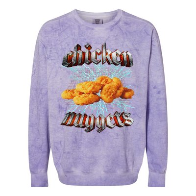 Chicken Nuggets Heavy Metal World Hardcore Music Colorblast Crewneck Sweatshirt