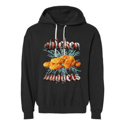 Chicken Nuggets Heavy Metal World Hardcore Music Garment-Dyed Fleece Hoodie