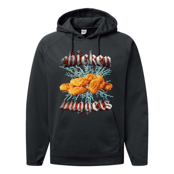 Chicken Nuggets Heavy Metal World Hardcore Music Performance Fleece Hoodie