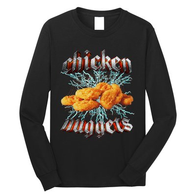 Chicken Nuggets Heavy Metal World Hardcore Music Long Sleeve Shirt