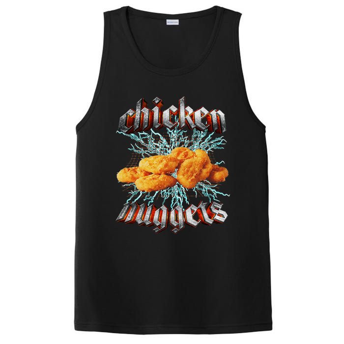 Chicken Nuggets Heavy Metal World Hardcore Music PosiCharge Competitor Tank