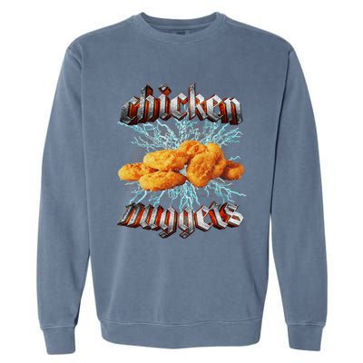 Chicken Nuggets Heavy Metal World Hardcore Music Garment-Dyed Sweatshirt