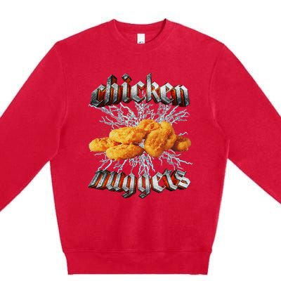 Chicken Nuggets Heavy Metal World Hardcore Music Premium Crewneck Sweatshirt