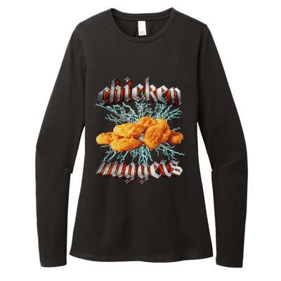 Chicken Nuggets Heavy Metal Hardcore Music Womens CVC Long Sleeve Shirt