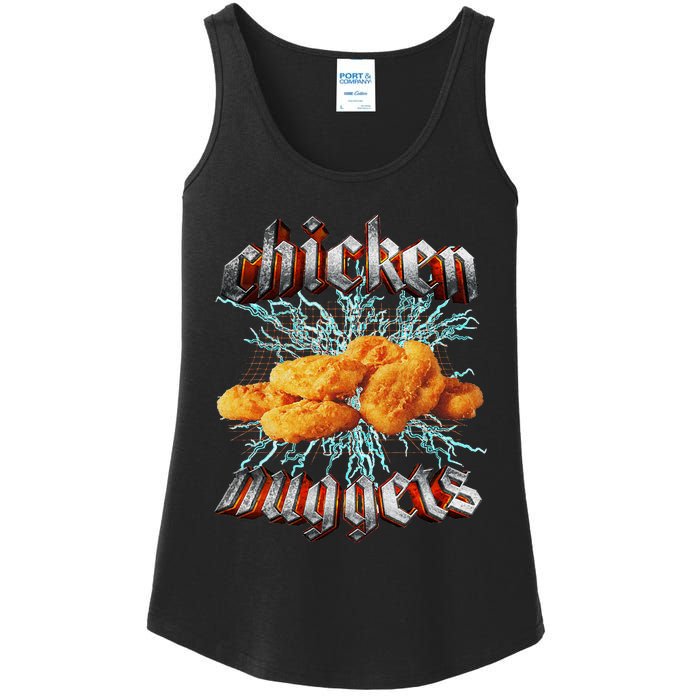 Chicken Nuggets Heavy Metal Hardcore Music Ladies Essential Tank