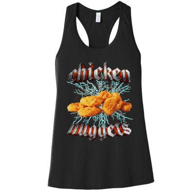 Chicken Nuggets Heavy Metal Hardcore Music Women's Racerback Tank